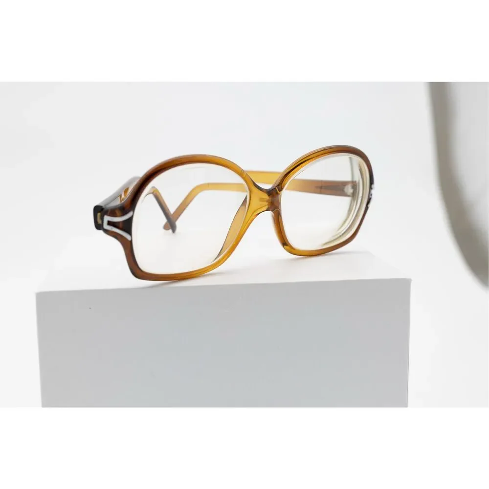 Vintage Optyl Germany Amber Tortoiseshell Eyeglasses Retro 80s Optical‎ Frames